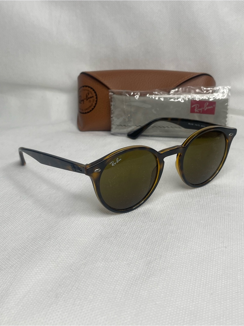 Ray Ban RB2180 710/73 Classic Round Havana Brown Sunglasses Scratched 49[]21-145